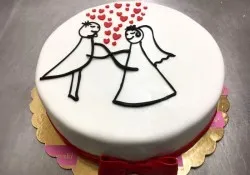Tort z zakochaną parą