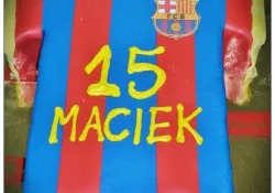 Tort w kształcie koszulki FC Barcelona