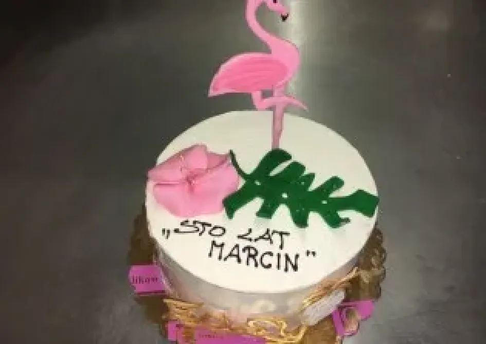 Tort z flamingiem
