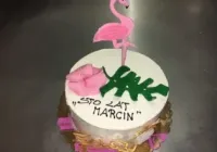 Tort z flamingiem
