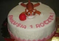 Tort na roczek z kotem